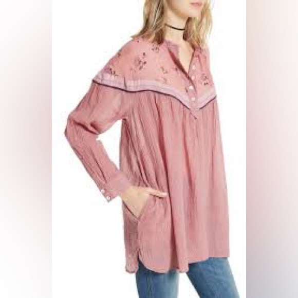 Free People Hearts And Colors Printed Top / Shirt Women's - Picture 9 of 9